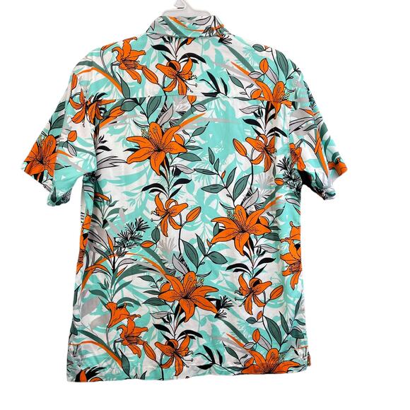 Superdry Men's Polo Shirt Size S Hawaiian Orange Vintage Button Up - Picture 1 of 12